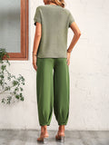 Women's Vacation Short Sleeve Loose Shirt + Summer Pants