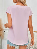 Women's Summer Solid Color V Neck BatWing Sleeve Shirts