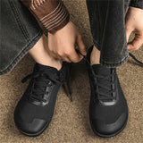 Men's Causal Solid Color Breathable Mesh Lace Up Flats Shoes