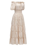 Women's Vintage Off Shoulder Puff Sleeve Renaissance Dress