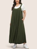 Women's Casual Solid color Wide Leg Overall Jumpsuit