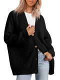 Female Versatile Trendy V-neck Solid Color Knitted Sweater