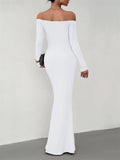 Ladies Elegant Slim Fit Sexy Off-shoulder Dresses