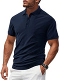 Men's Summer American Style Short Sleeve Polo Shirts Casual Business