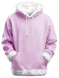 Unisex Fluffy Trimmed kangaroo pocket Hooded Sweatshirts