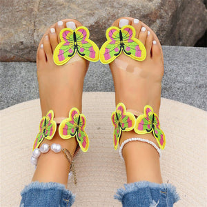 Colorful Butterflies Decor Women's Outdoor Beach Sandals