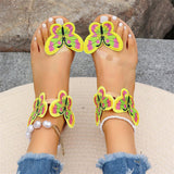 Colorful Butterflies Decor Women's Outdoor Beach Sandals