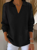 ‌Women's Soft Knit V Neck Casual Loose Fit Sweaters