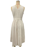 Women's Solid Color Holiday Style Sleeveless Pockets V Neck Dress