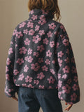 Women's Autumn Floral Long-sleeved Pullover Fleece Sweatshirts