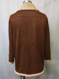 ‌Men's Winter Warm‌ Brown Faux Shearling Lined Coat with Pockets