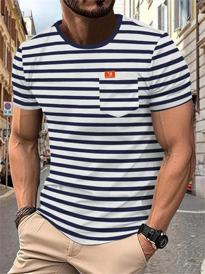 Men's Summer Casual Striped Short Sleeve Shirt