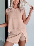 Women's Casual Athletic Sleeveless Cotton Tank Top & Skort Sets