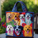 Multicolor Dog Patchwork Canvas Tote Bag