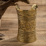 Women's Vintage Cuff Bracelet with Floral Engraving