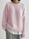 Women's Autumn Solid Color Pullover Round Neck Long Sleeve Sweaters