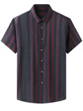 Men's Stylish Plus Size Button Up Striped Shirts