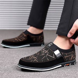 Men's Trendy Printed Rubber Sole Slip On Flat Shoes