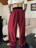 Men's Trendy Comfy Contrast Color Elastic Waist Straight Trousers
