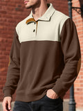 Men's Autumn Casual Contact Color Corduroy Quarter Button Pullover Sweatshirts
