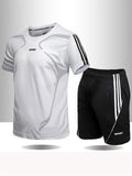 Summer Sports Breathable Quick Dry Short Sleeve Top + Loose Shorts