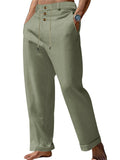 Men's Casual Solid Color High Rise Drawstring Pants