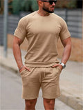 Men's 2 Piece Casual Athletic Gym Summer Short Sleeve Outfits