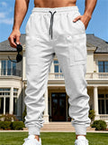 Men's Casual High Street Waffle Knit Cargo Jogger Pants