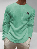 Men's Autumn Cable-Knit Slim Fit Long Sleeve Pullover Sweatshirts