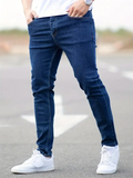 Men's Leisure Slim Fit Stretchy Washed Skinny Jeans