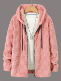Unisex Autumn Street Solid Color Zip Up Long Sleeve Hooded Coats