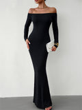 Ladies Elegant Slim Fit Sexy Off-shoulder Dresses