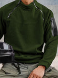Men's Round Neck Zippers Outdoor Autumn Long Sleeve Fleece Sweatshirts