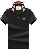 Men's Contrast Color Casual Short Sleeve Lapel Polo Shirts