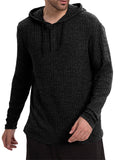 Men's Autumn Casual Solid Color Long-sleeved Pit Stripe Hoodie