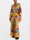 Women's 2pcs Trendy Print Irregular Blouse & Pants Set