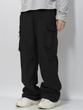 Men's Casual Streetwear Mid-Waist Loose Fit Multi-Pocket Cargo Trousers
