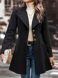 Women's Autumn Solid Color Single Breasted Lapel Long Sleeve Coat