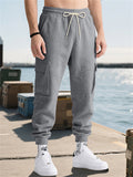 Male's Casual High Street Style Solid Color Pockets Cargo Jogger Trousers