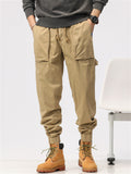 Male Thin Relaxed Fit Ankle-tied Cargo Pants