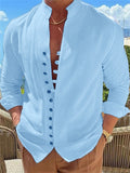 Male Retro Collared Button Up T-shirts