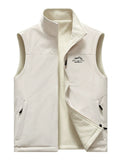 Men's Autumn-Winter Warm Fleece-Lined Outdoor Vest Multi-Pockets Loose Fit