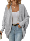 Women's Solid Color BatWing Sleeve Cardigan Sweater