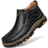 Men's Faux Leather Seam Slip-on Outdoor Casual High-Top Boots