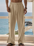 Men's Comfy Linen Casual Loose Fit Drawstring Beach Trousers