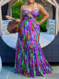 Women's Holiday Beach Wear Print Sleeveless Dress