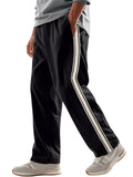Men's Casual Corduroy Contrast Color Stripe Straight Pants