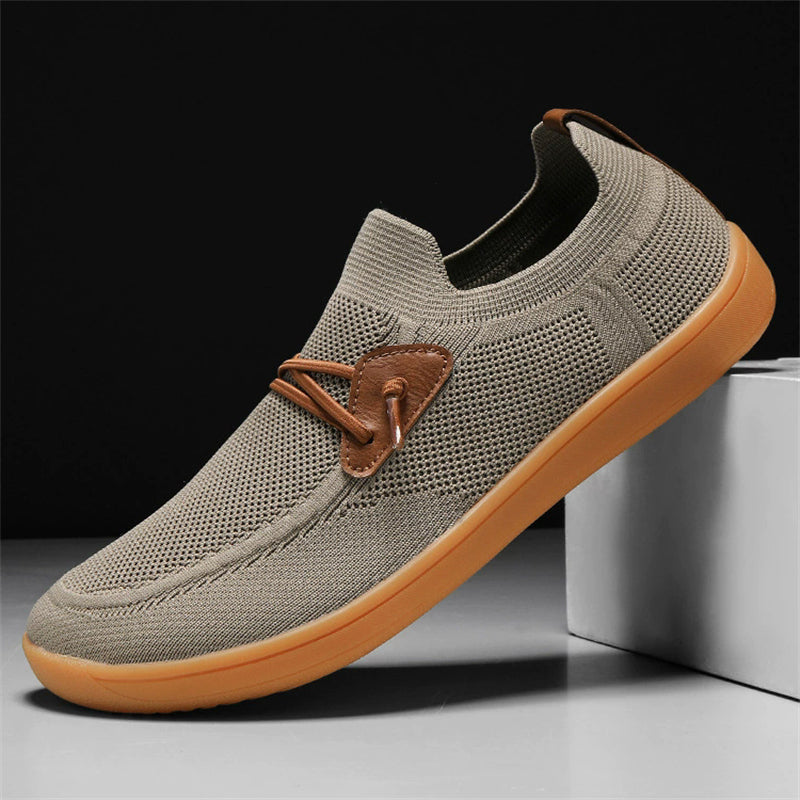Men's Casual Contrast Color Breathable Mesh Slip-Ons Flats Shoes