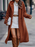 Women' S Winter Solid Color Long Hooded Cardigan Long Coats