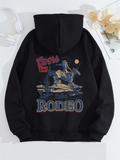 Men's Stylish Cowboy Print Plush Lined Hoodies